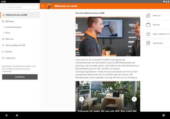 oneOBI android App screenshot 1
